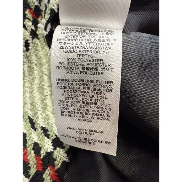 Essentiel Antwerp Checked Oversized Jacket XS Green Ecru Plaid Boxy Fit - Picture 11 of 12